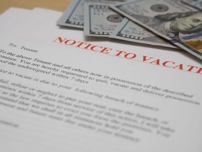 NOTICE TENANT TO VACATE RENTAL PROPERTY (FINANCIAL DIFFICULTY CONCEPT)